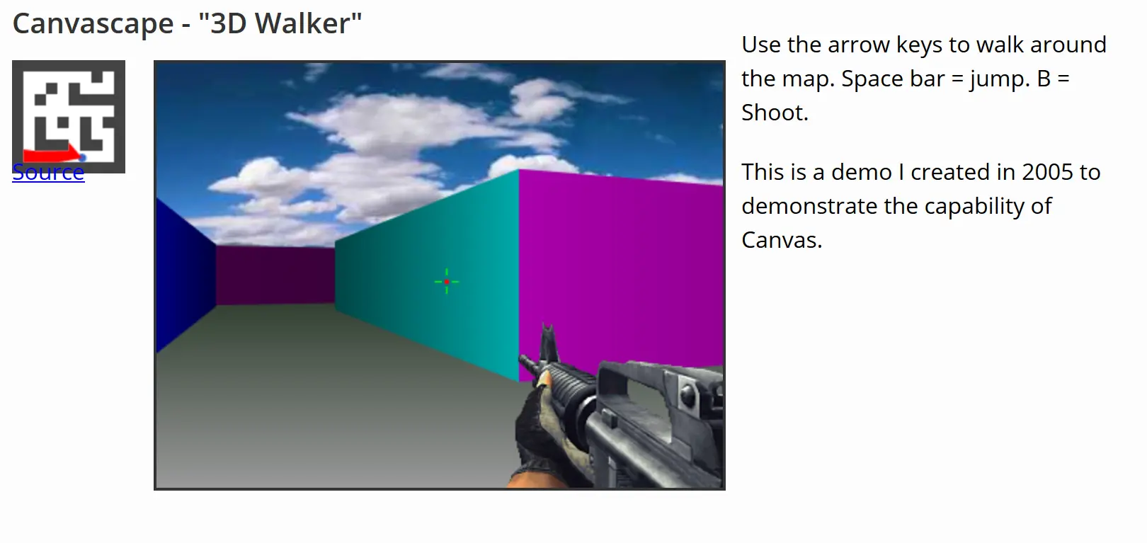 Canvascape - "3D Walker"
