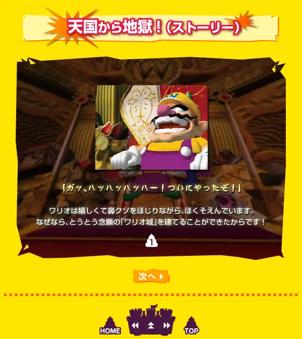 ワリオワールドのマイクロサイト