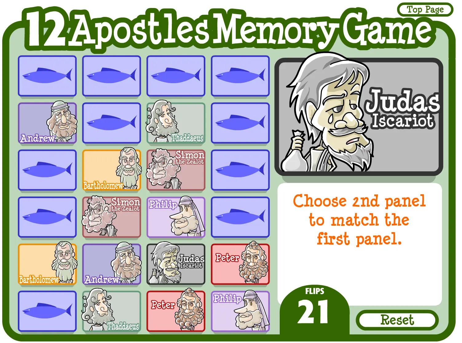 12 Apostles Quiz and Memory Game