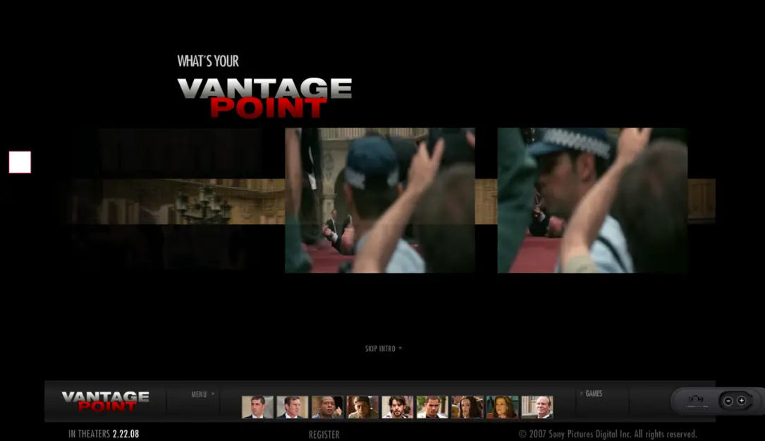 Vantage Point (Movie): Main Microsite
