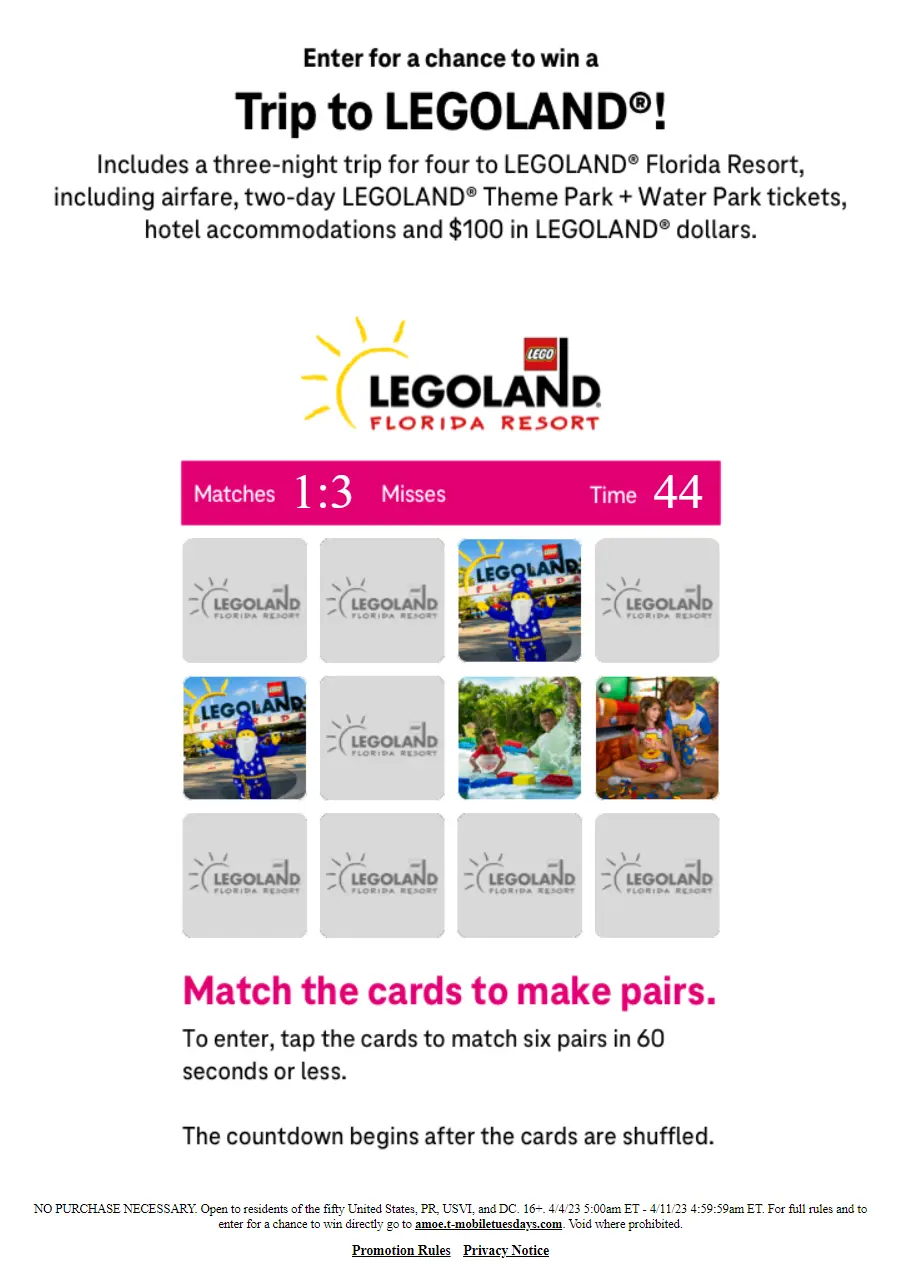 Win a Trip to Legoland®!