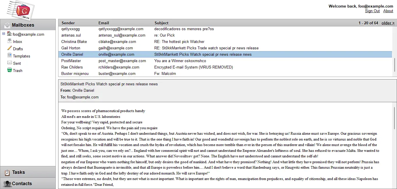 Google Web Toolkit: Mail Application