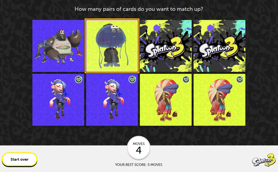 Splatoon 3 Memory Match-Up