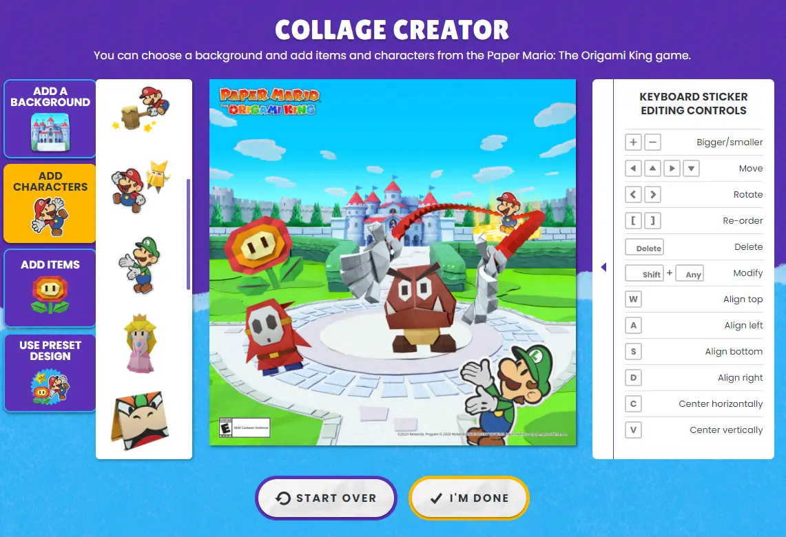 Paper Mario: The Origami King Collage Maker