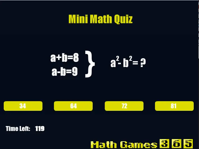 Mini Math Quiz