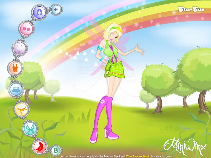 Winx Rainbow Magic Dressup Games
