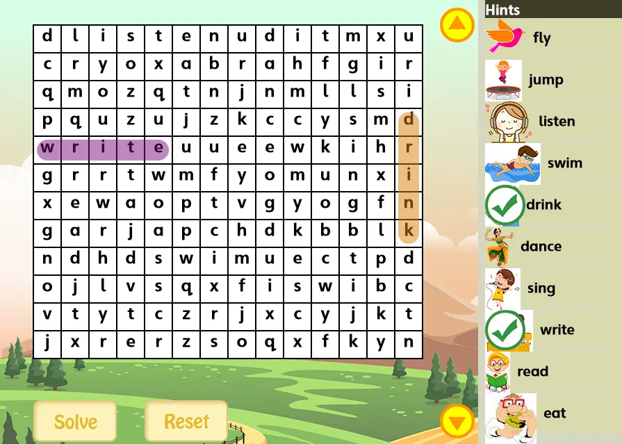 Actions Word Search