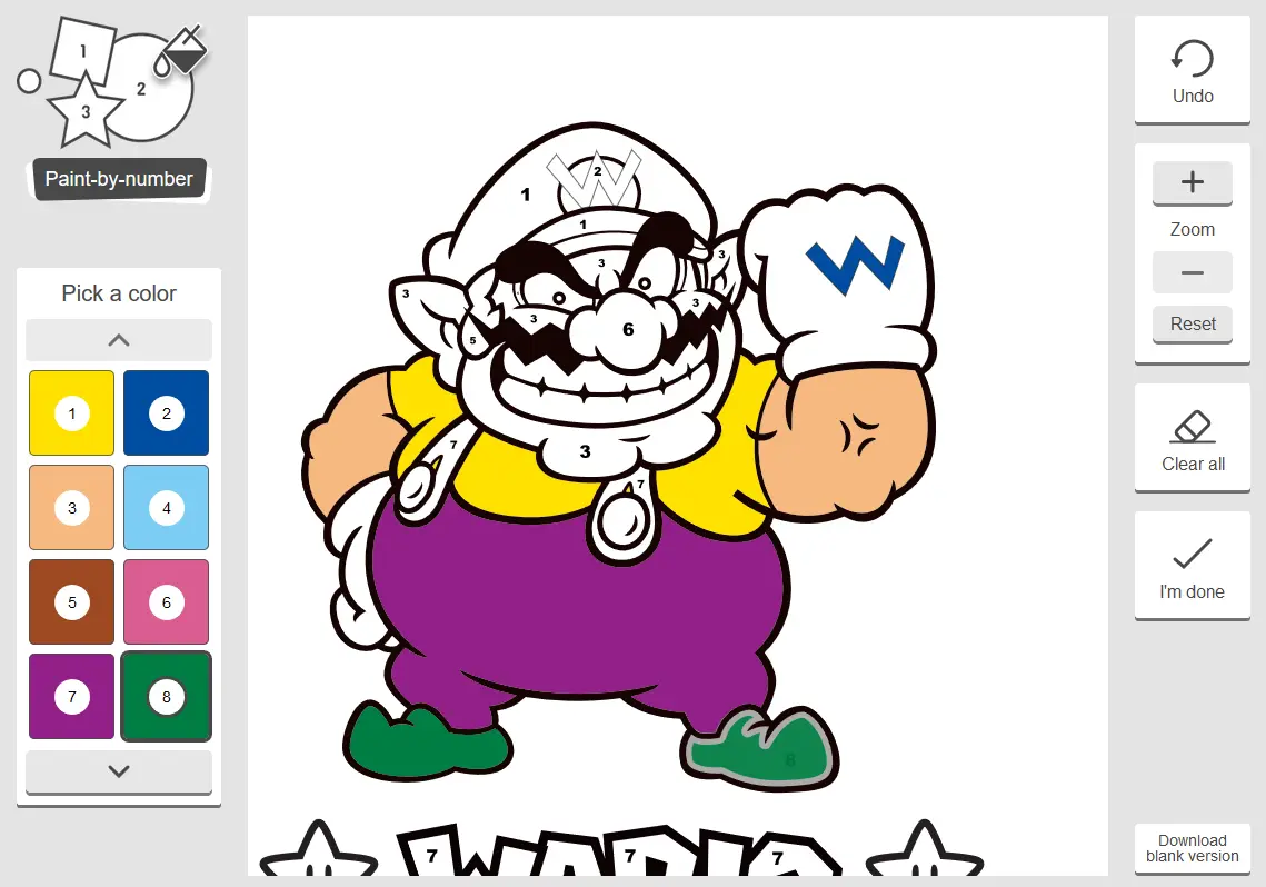 Wario Paint-by-Number