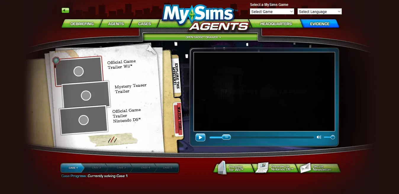 MySims Agents Microsite