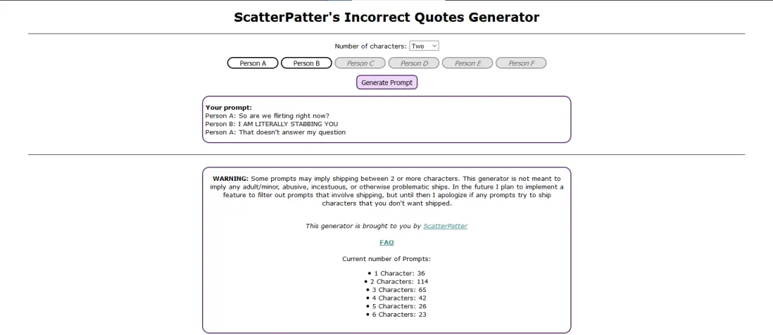 ScatterPatter's Incorrect Quotes Generator