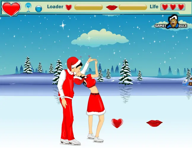 Christmas Skate Kissing