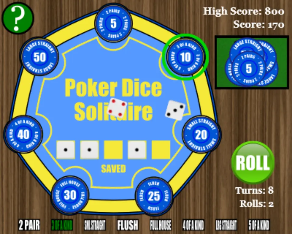 Poker Dice Solitaire