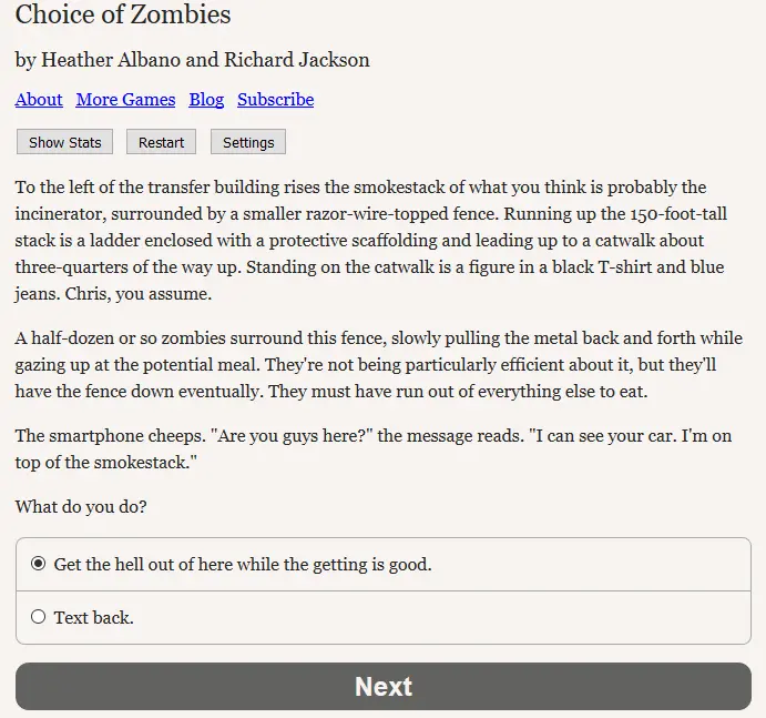 Choice of Zombies