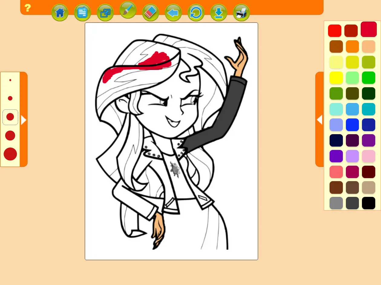 Rainbow Rocks Sunset Shimmer Character Coloring Page