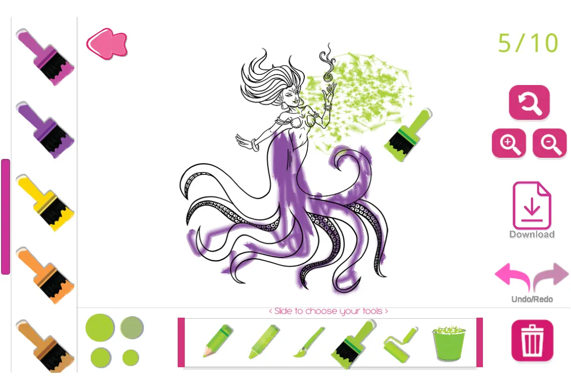 Kawaii Mermaids Coloring Book