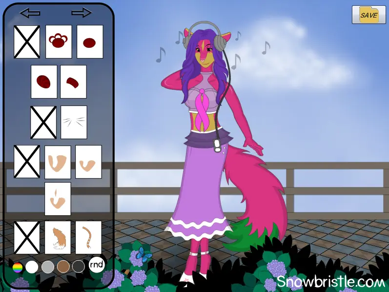 Snowbristle Catgirl Fursona Maker