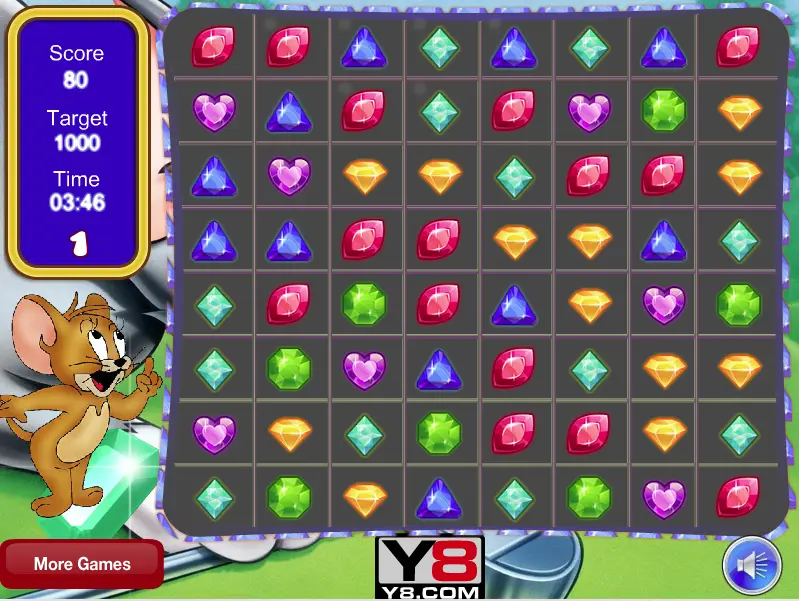 Tom and Jerry Jewel Match