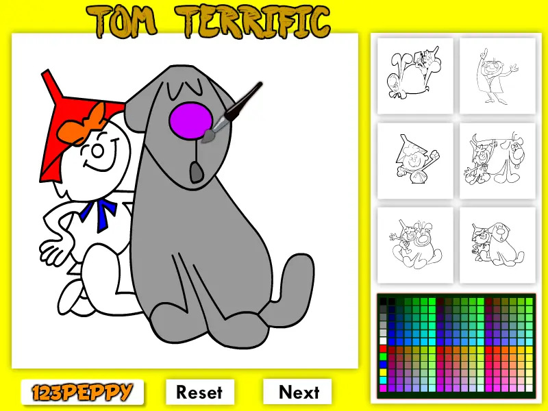 Tom Terrific Online Coloring Game
