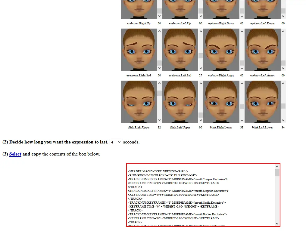 IMVU Facial Expressions