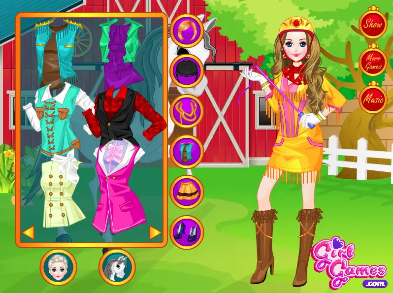 Girl with Horse Dress Up