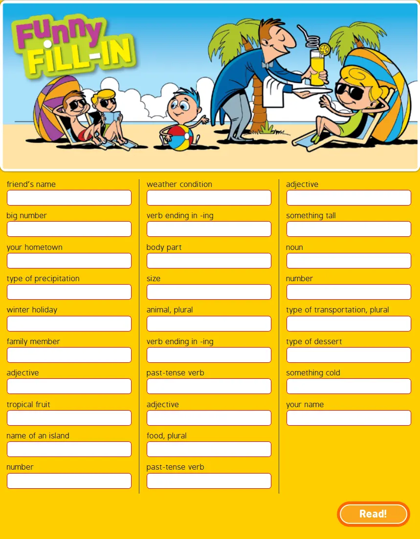 Funny Fill-In: Postcard from Paradise