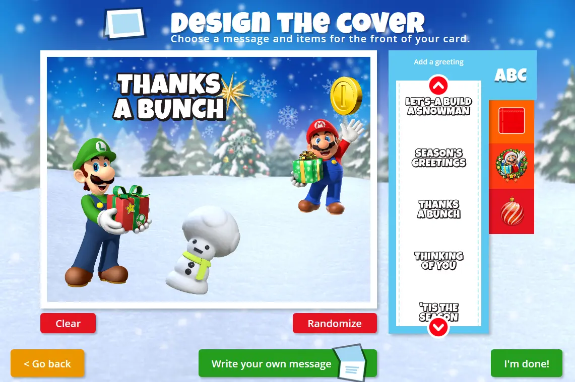 Mushroom Kingdom Create-A-Card
