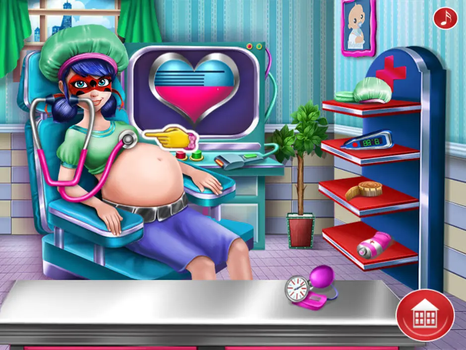 Dotted Girl Pregnant Check-up