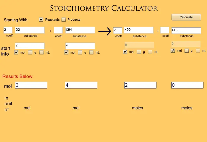 Stoichiometry Calculator