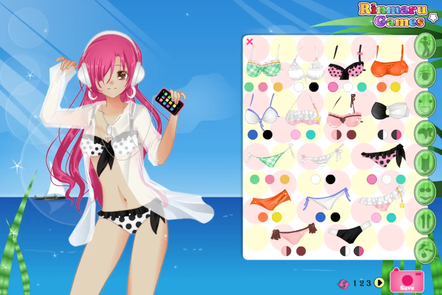 Anime Summer Girl Dress Up Game