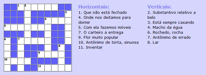 Palavras cruzadas