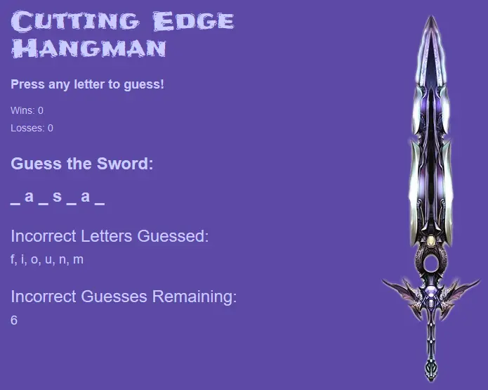 Cutting Edge Hangman