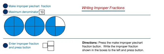 Writing improper fractions