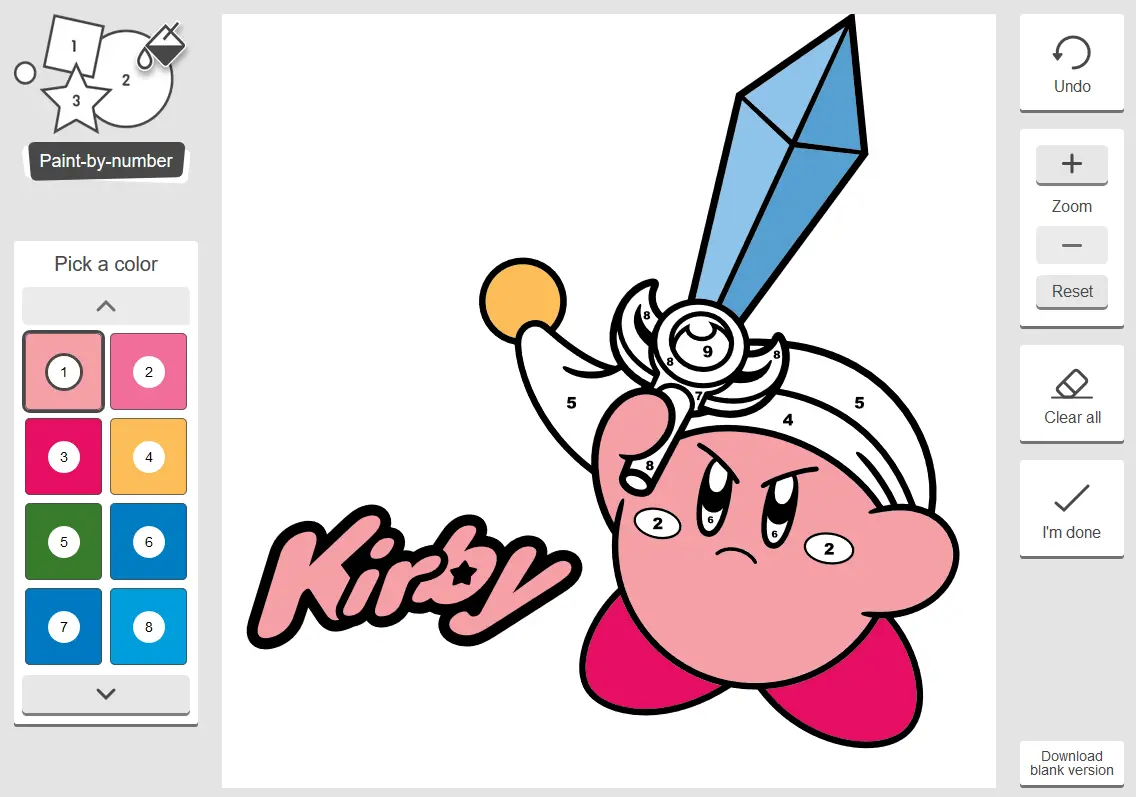 Kirby Paint-by-Number