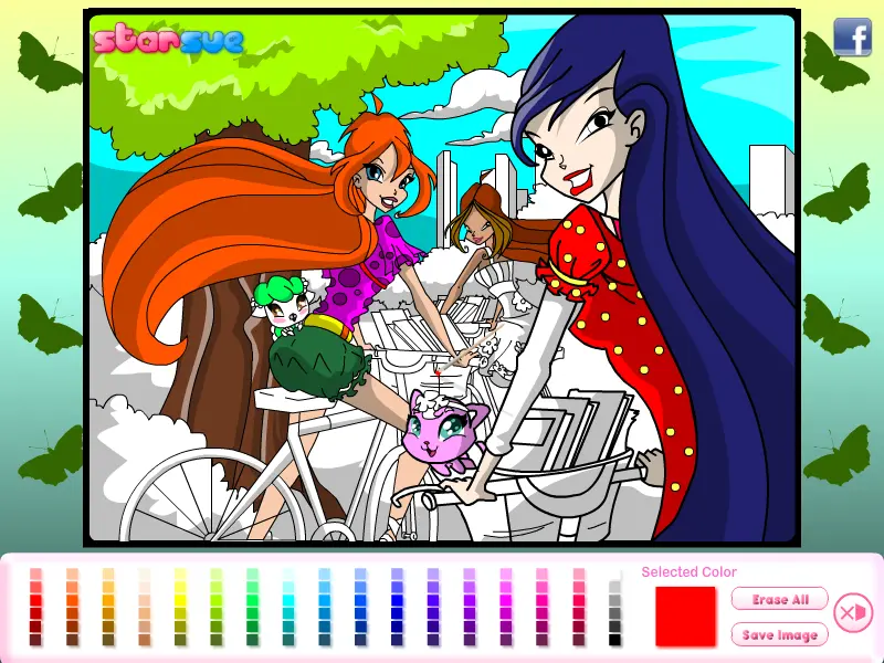 Winx Club Bikes Coloring Game