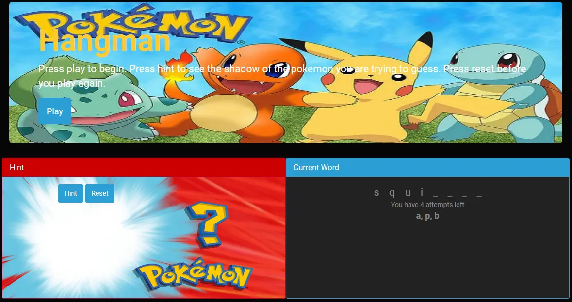 Pokémon Hangman
