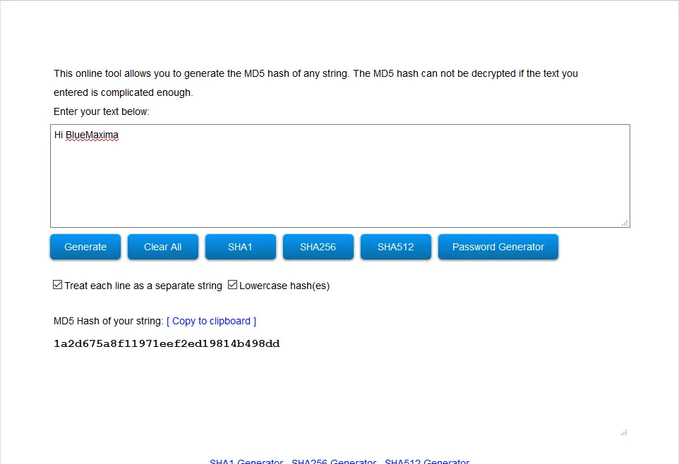 MD5 Hash Generator