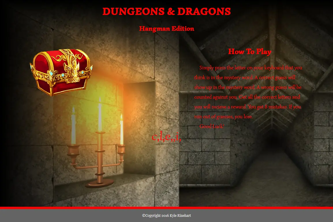 Dungeons & Dragons Hangman Edition