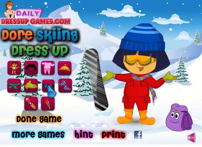 Dora Skiing Dress Up