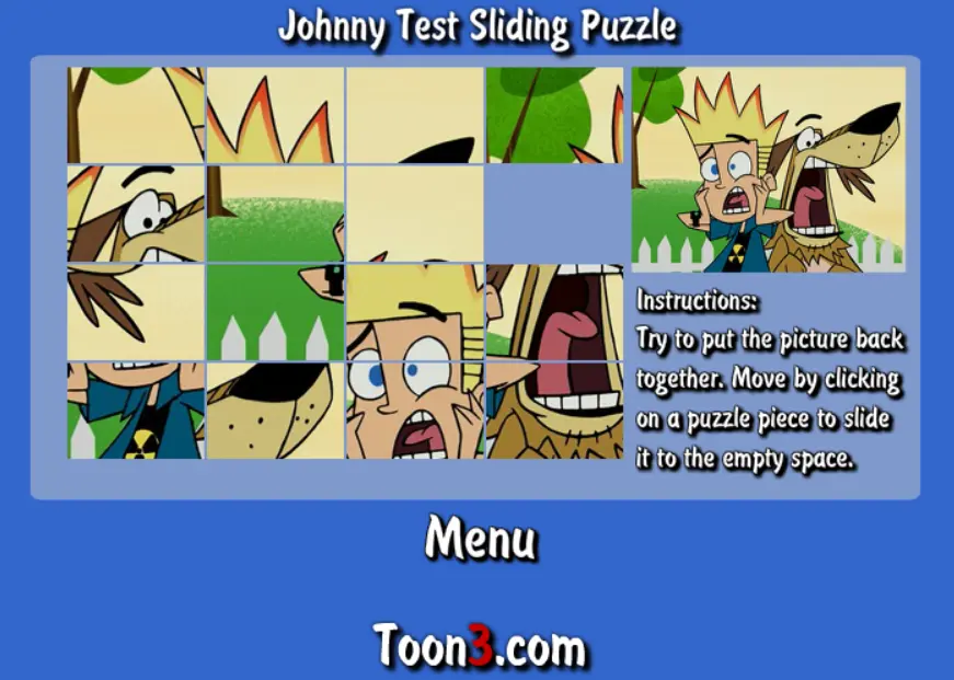 Johnny Test Sliding Puzzle
