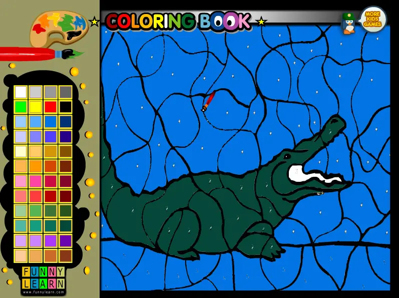 Angry crocodile coloring 