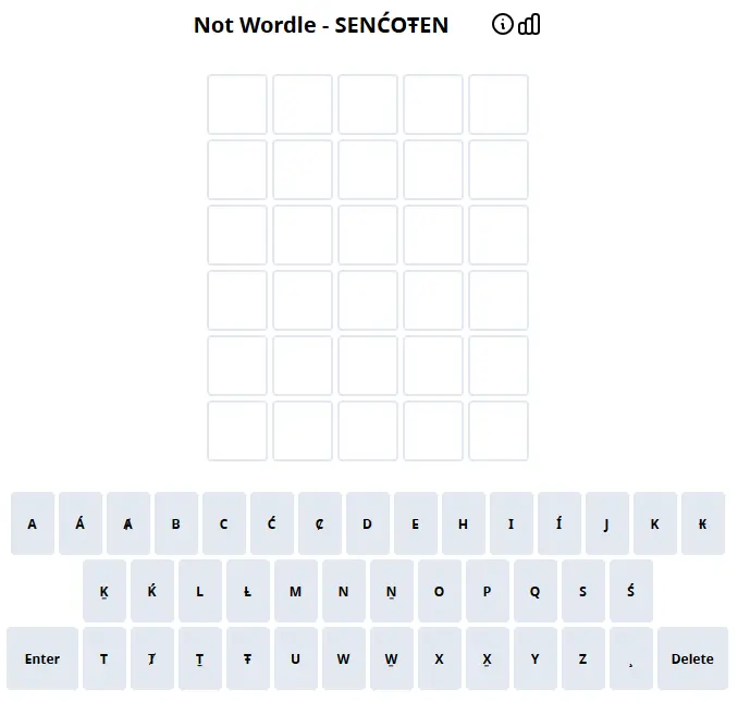 Not Wordle - SENĆOŦEN