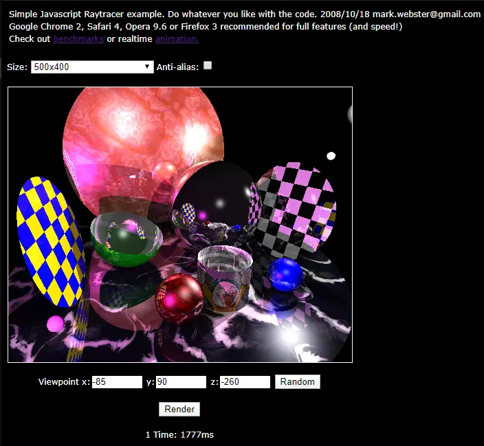 Javascript Canvas Raytracer