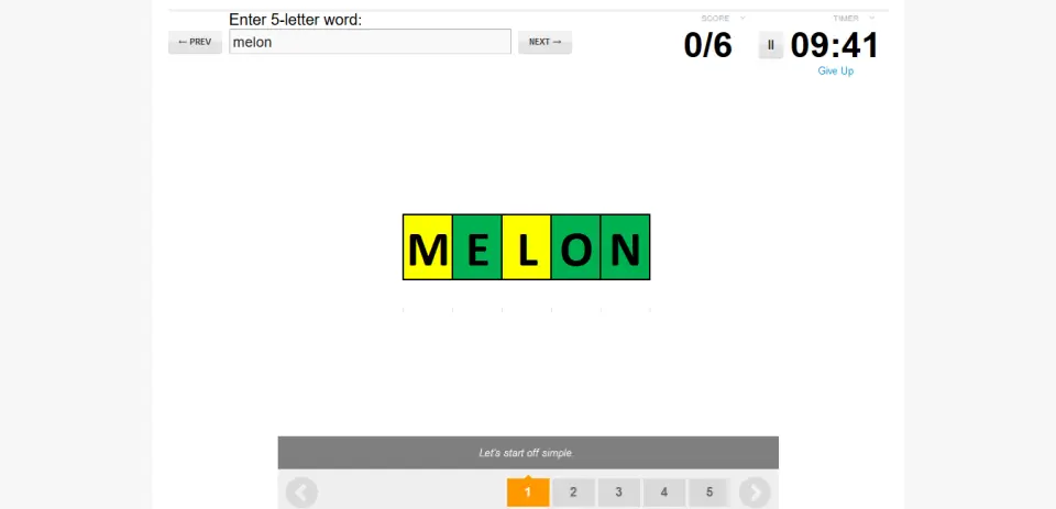 Find the unique 5-letter common English words that would get the following scores in Wordle from the clue or clues provided.