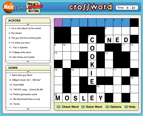 Ned's Declassified School Survival Guide: Crossword