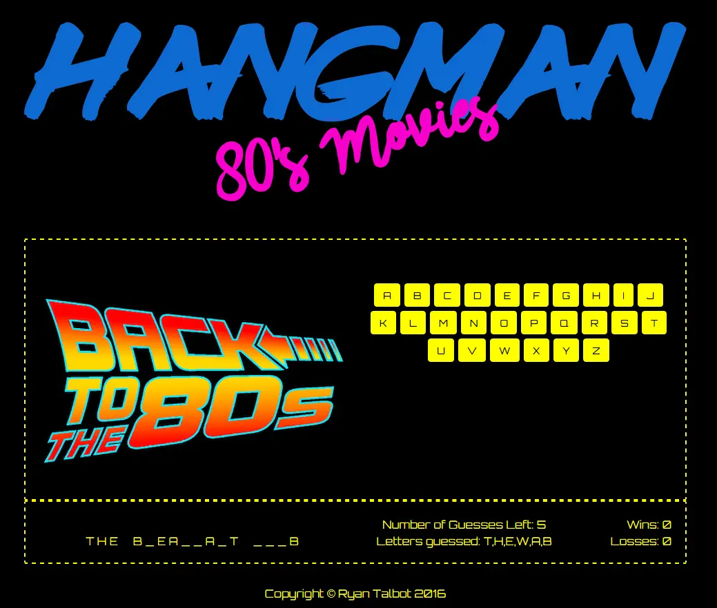 Hangman 80's Movies