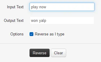 PureMVC JavaScript Demo: Reverse Text
