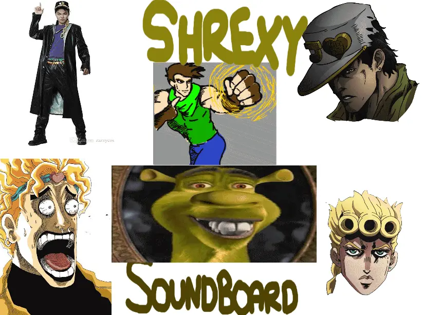 Shrek Donkey meets Jotaro Kujo and his Jojo friends