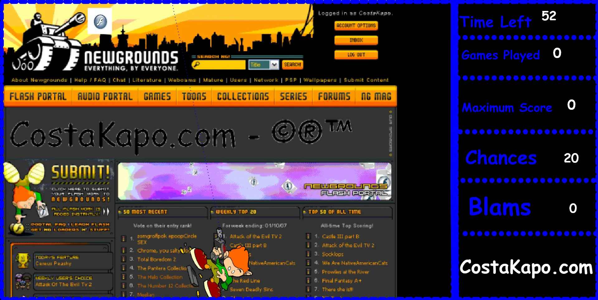 Newgrounds Blam Blaster