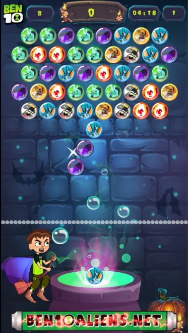 Ben 10 Halloween Bubble Shooter