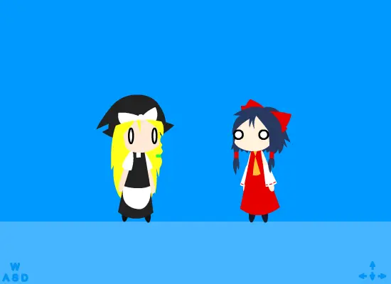 Lineless Reimu and Marisa art experiment.